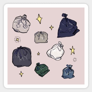 sparkly starry pastel trash bag garbage pattern Magnet